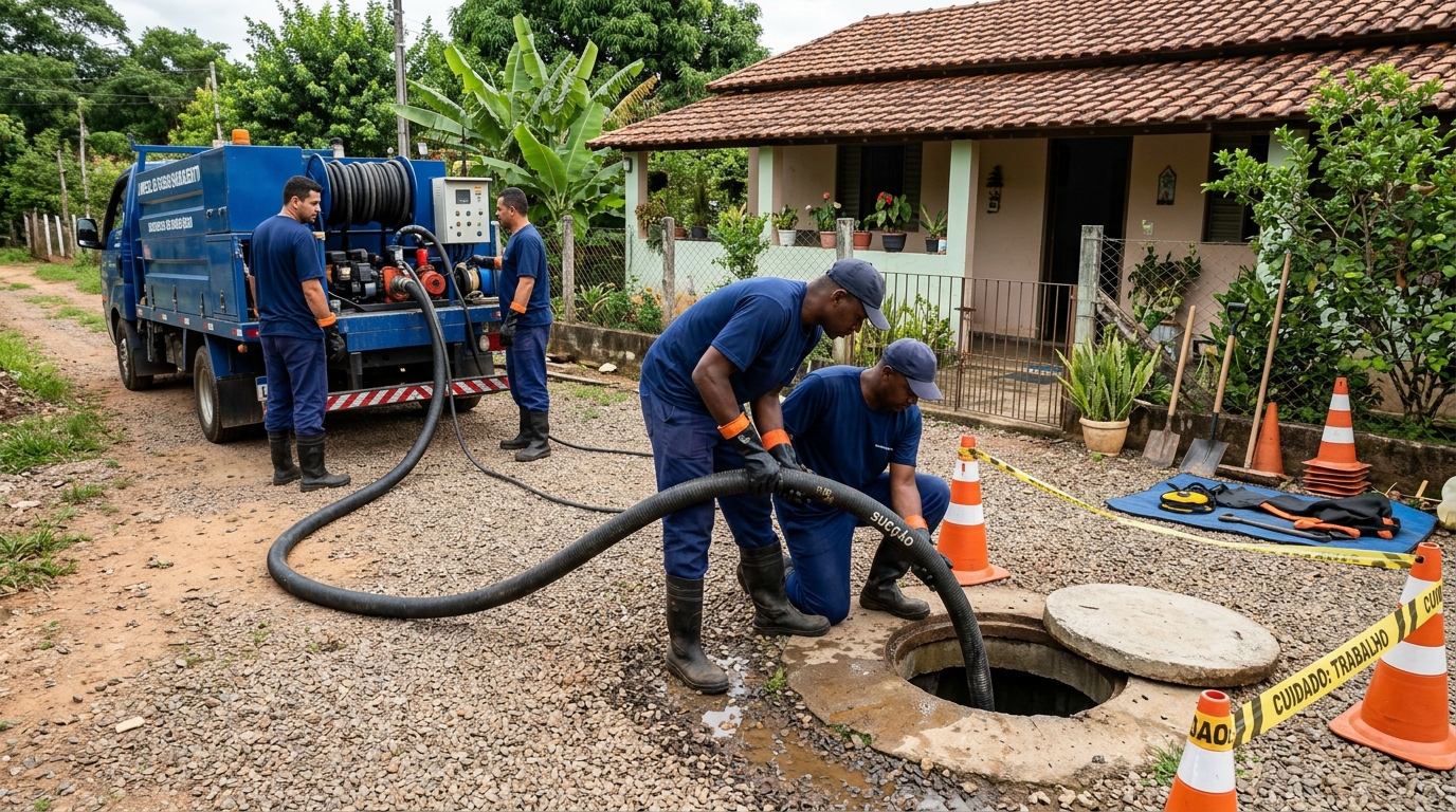 Equipe de desentupimento de fossa em São Gonçalo-RJ